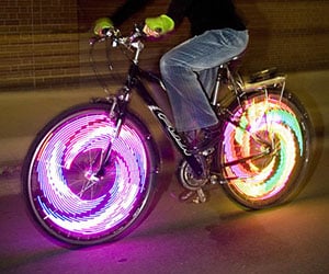 Leuchtende Fahrradspeichen
